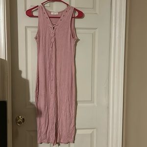light pink women’s midi dress
